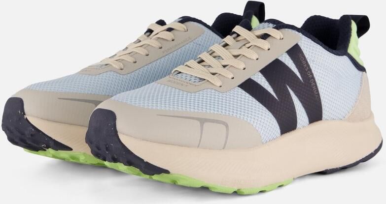 Woden Sabine Sneakers blauw Mesh Suède