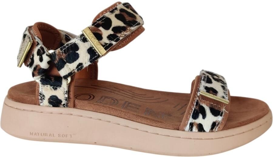 Woden Dames Platte sandalen Line Beige Ponyhair Plateauzool - Foto 6