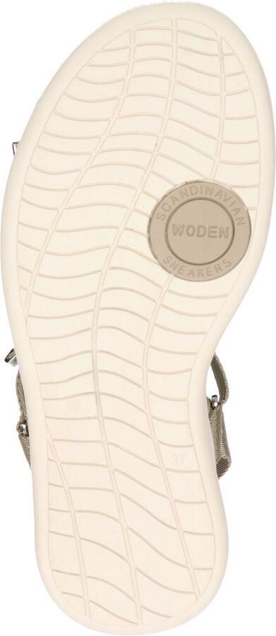 Woden Comfortabele Textielsandaal met Leren Details Gray Dames - Foto 14
