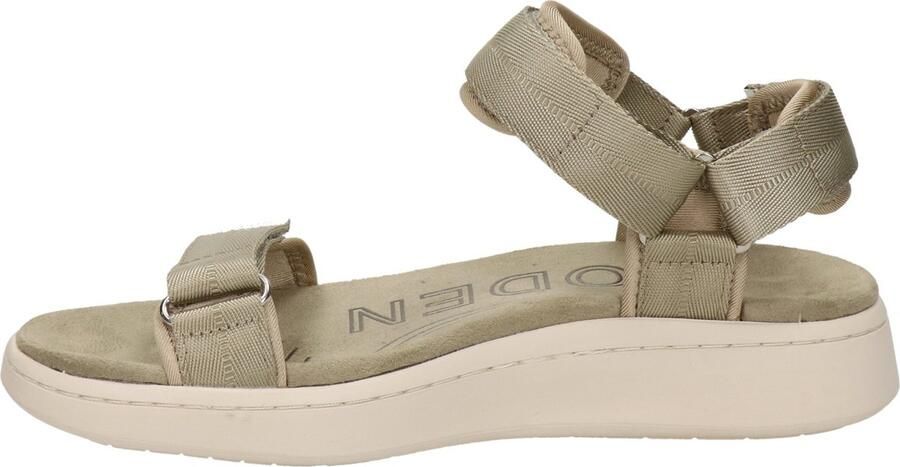 Woden Comfortabele Textielsandaal met Leren Details Gray Dames - Foto 10