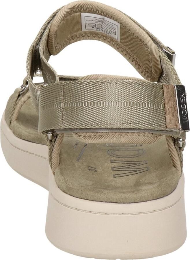 Woden Comfortabele Textielsandaal met Leren Details Gray Dames - Foto 5