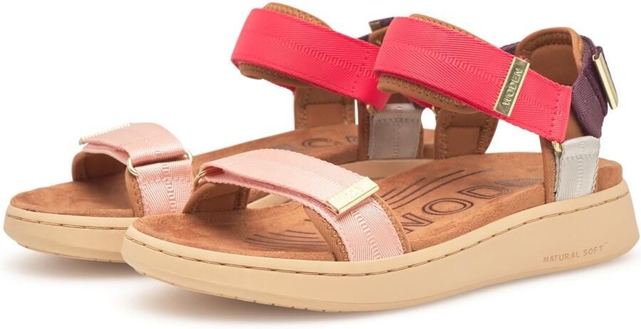 Woden Dames Platte sandalen Line Multi Textiel Plateauzool - Foto 6