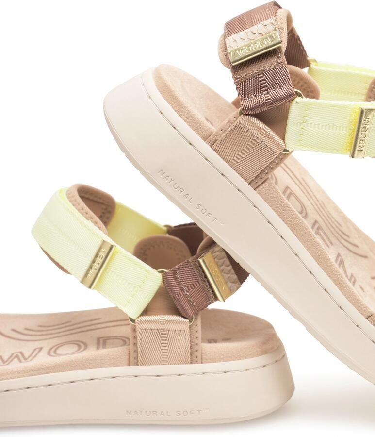 Woden Line Sandalen Wit Vrouw