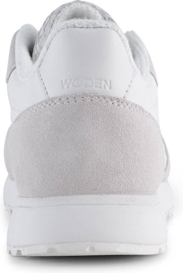 Woden Zachte Sneaker met Visleer Details White Dames