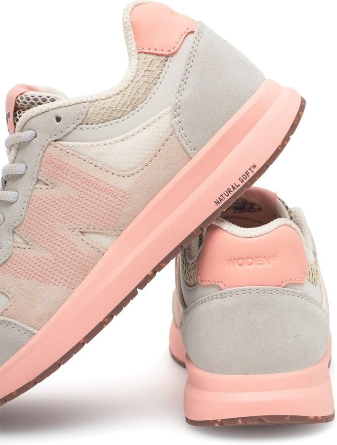Woden Rigmor Open Mesh suède sneakers lichtroze - Foto 4