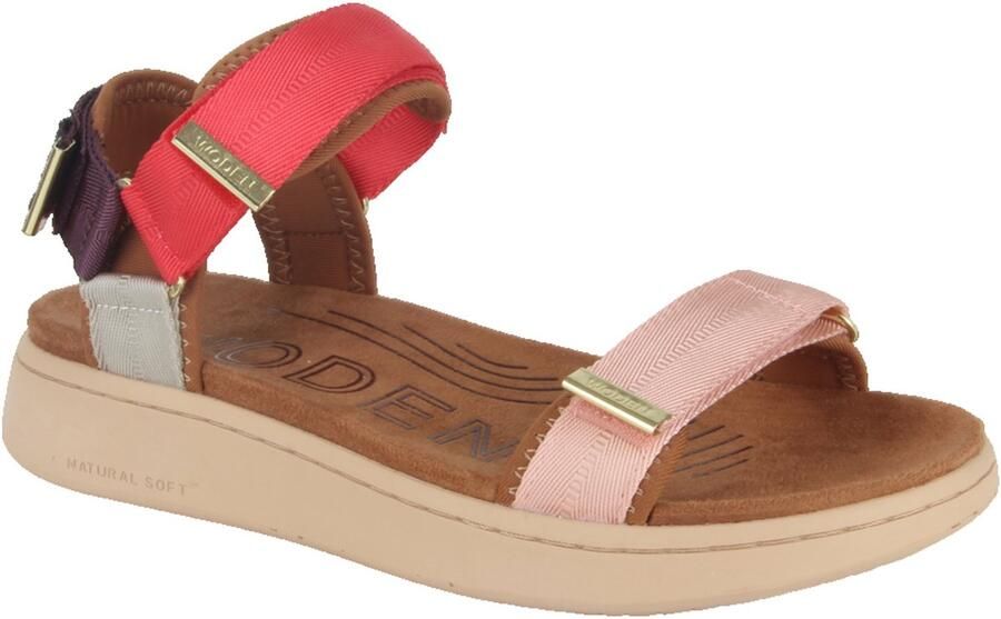 Woden Dames Platte sandalen Line Multi Textiel Plateauzool - Foto 7