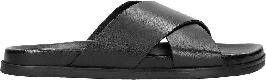 Wojas Zwarte leren heren slippers