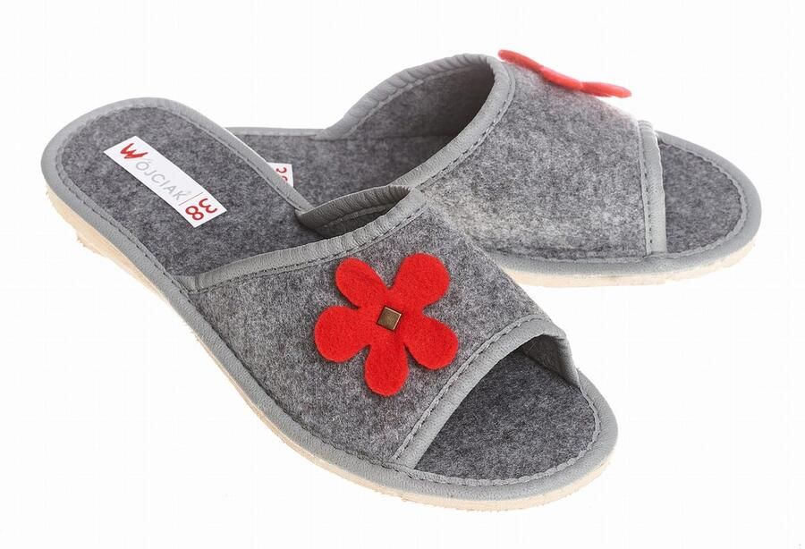 Wójciak Podhale Dames Pantoffels Prijsgewilde Bloem Antislip Zool Comfortabele Wedge