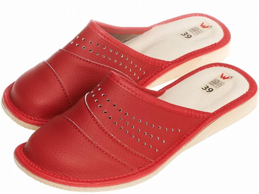 Wójciak Podhale Wójciak Dames Pantoffels Hak Comfortabel Leren Bovenwerk
