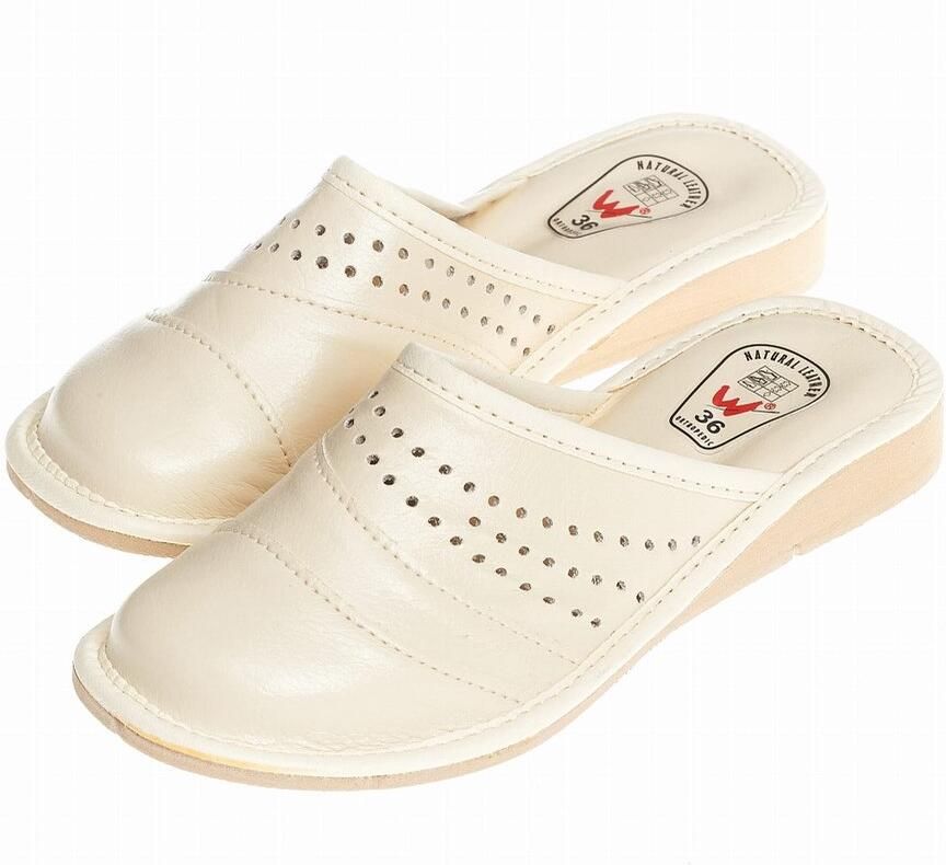 Wójciak Podhale Wójciak Dames Sloffen Hak Comfort Natuurlijke Leer