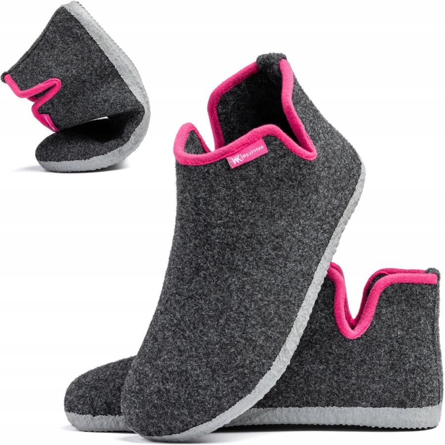 Wojtyłko Barefoot Pantoffels Dames 37 Warme Vilten Huisschoenen