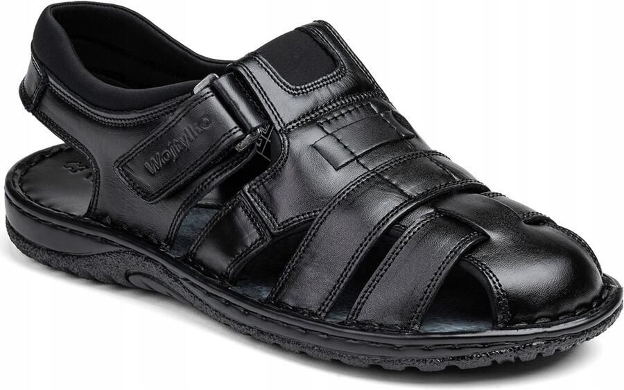 Wojtyłko Heren Sandalen Leer Zwart Comfortabel