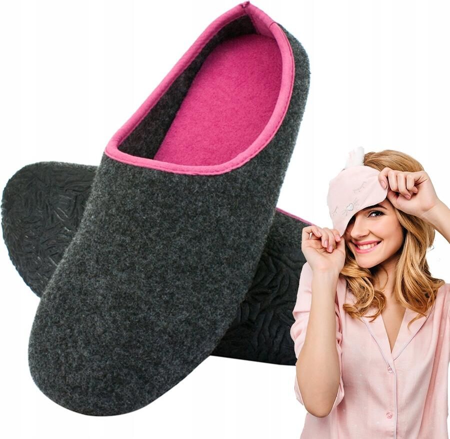Wojtyłko Dames Pantoffels Warme Vilten Huisschoenen