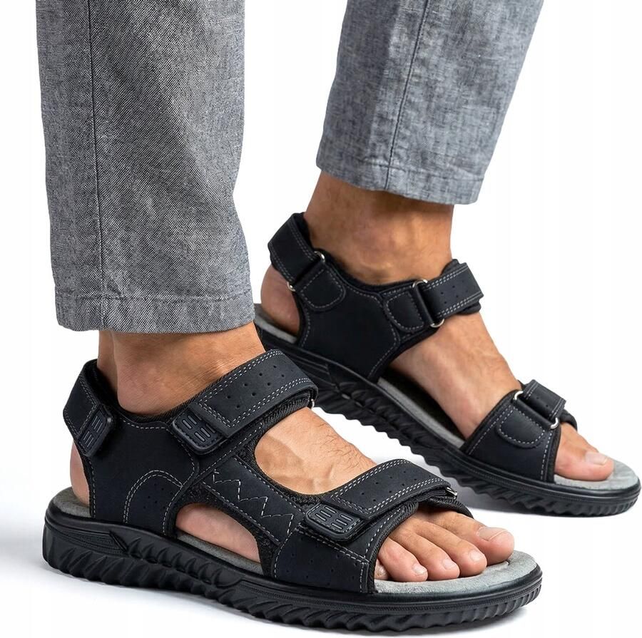 Wojtyłko Sport Sandalen Heren Zwart Leer 40 Lichtgewicht & Comfortabel
