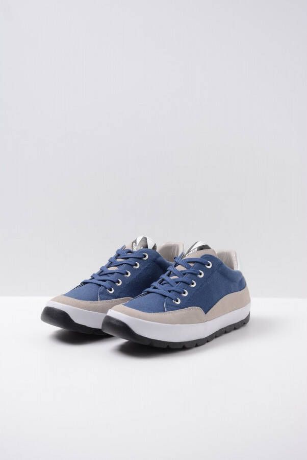 Wolky Shoe > Outlet > Veterschoenen Babati blauw canvas suede