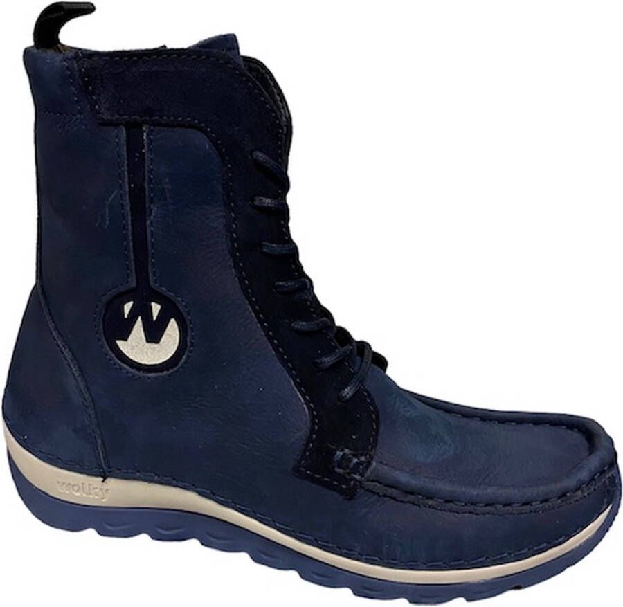 Wolky 0490010 820 Ocean Timber Denim-halfhoge veterboot-veterboot