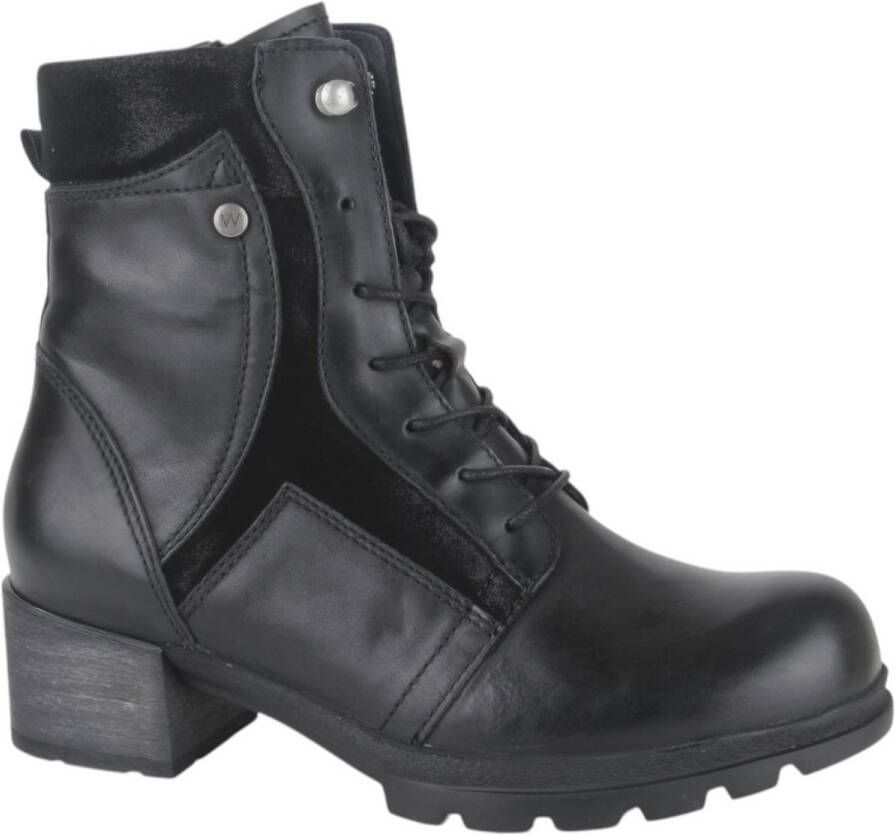 Wolky 0610030-000 dames veterboots gekleed zwart