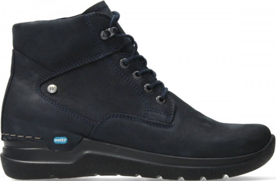 Wolky Hoge veterschoenen Whynot blauw nubuck