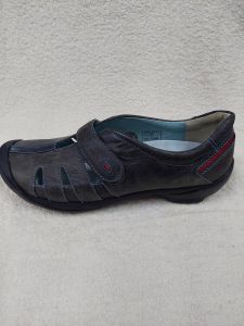 Wolky 1612 Rhea instappers met klitteenband gun metal