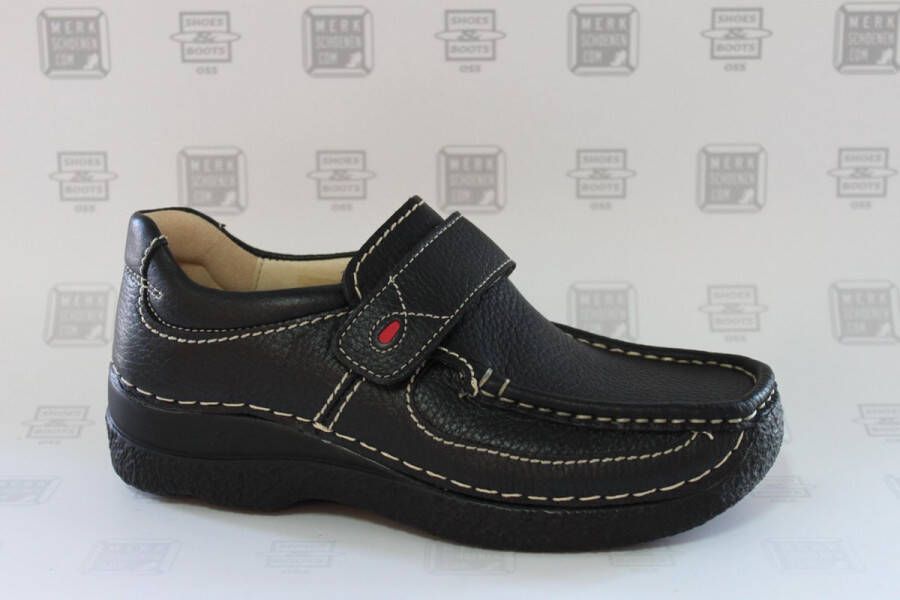 Wolky Instappers 06221 Roll Strap 70000 zwart geprint leer