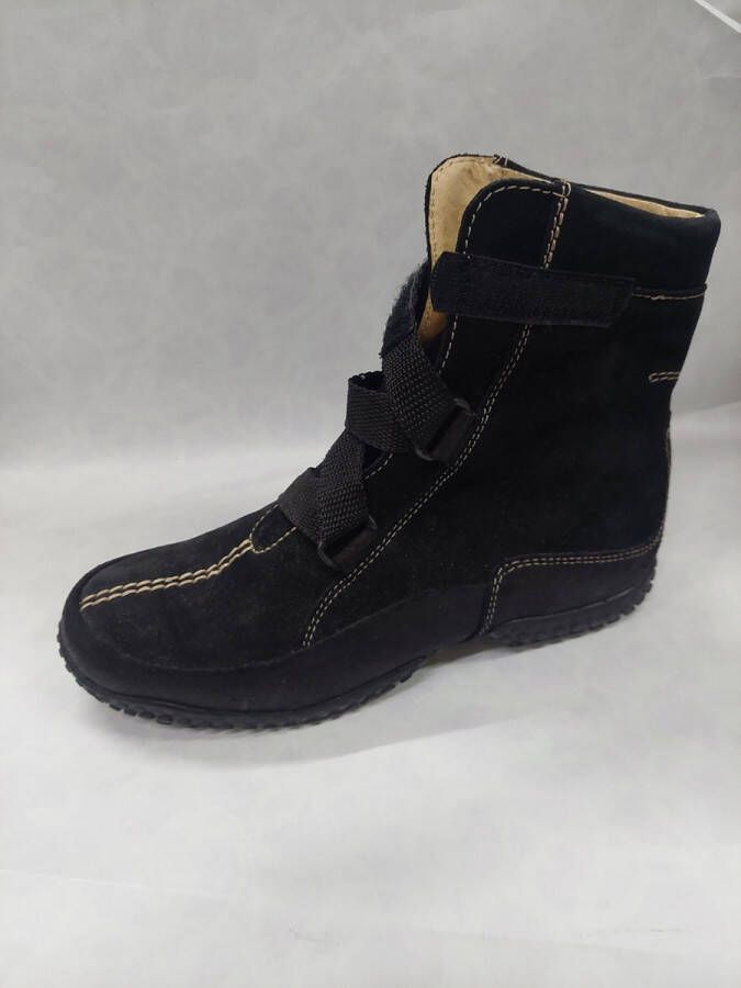 Wolky 1951 Dakota enkellaarsjes met klittenband zwart