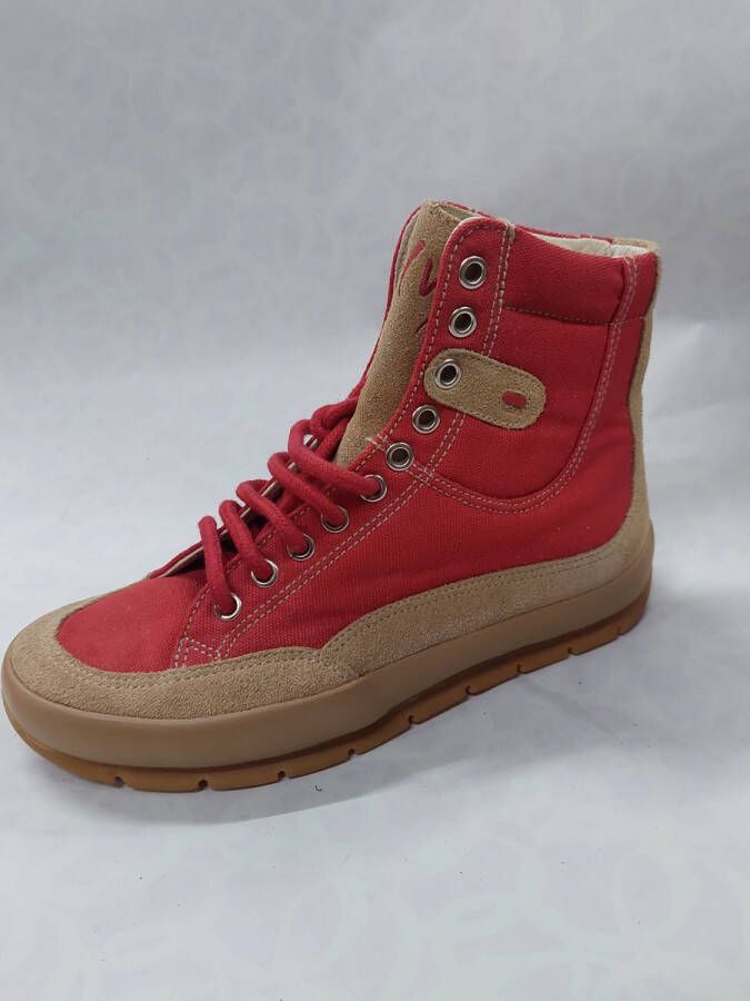 Wolky 215 halfhoge veterschoenen rood