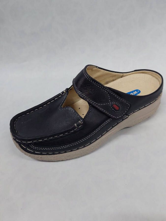 Wolky 6227 Roll-Slipper slippers met klittenband zwart