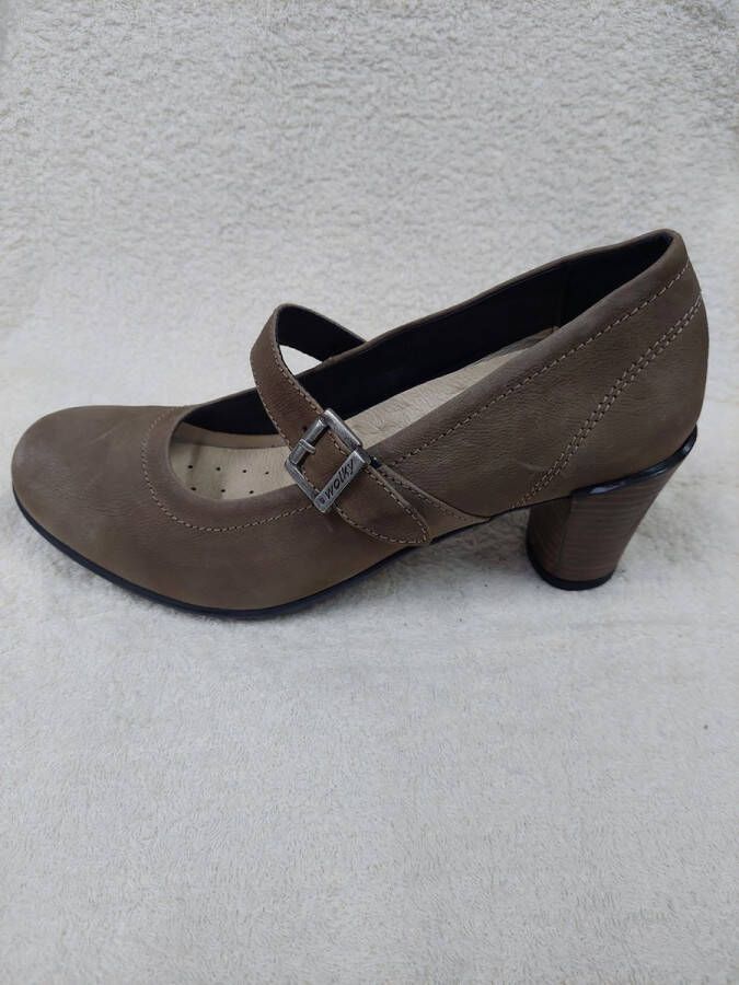 Wolky 7860 Graphic pump met hak taupe - Foto 1