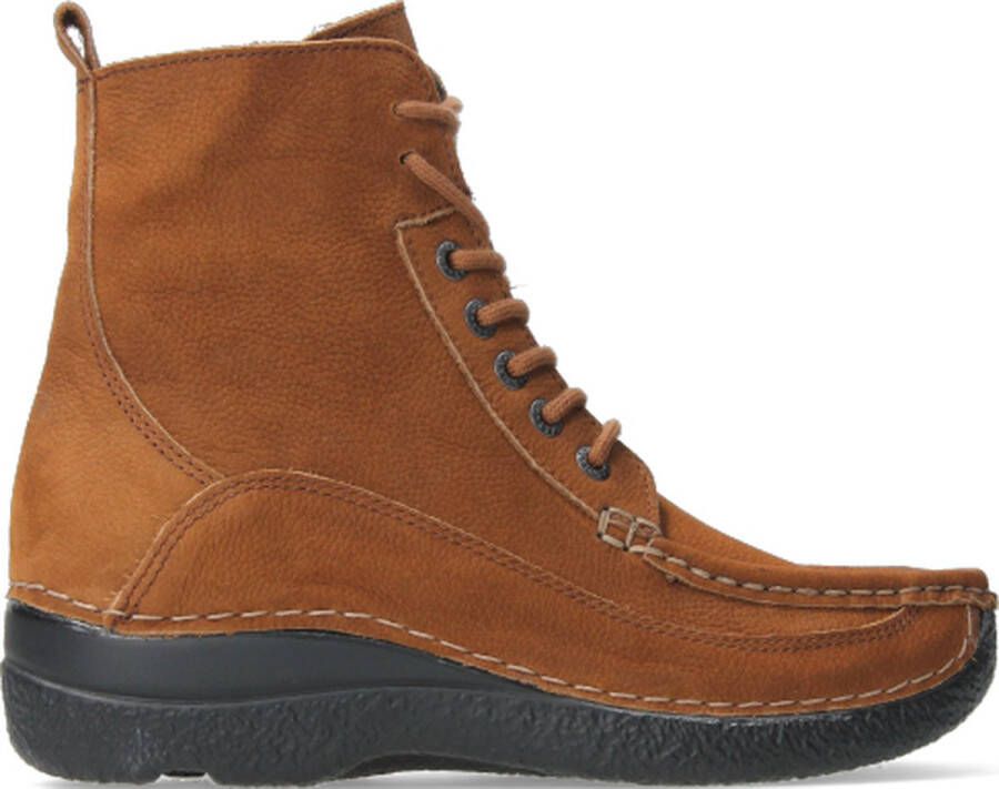 Wolky Hoge veterschoenen Roll Boot cognac nubuck