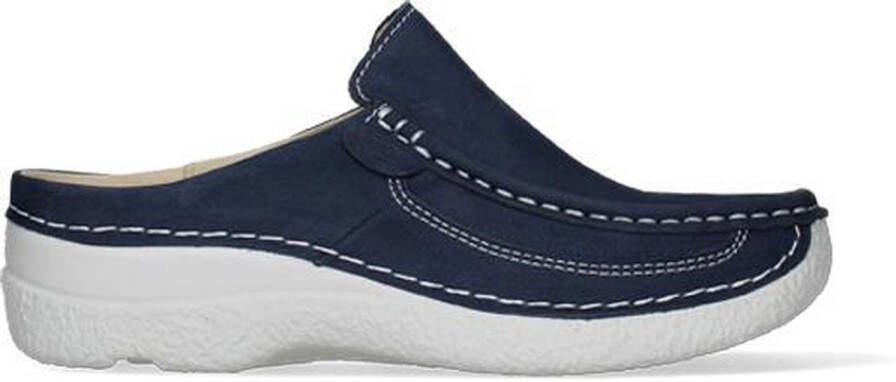 Wolky Dames Slippers 0620211-820 Roll Slide Antique Jeansblauw - Foto 3