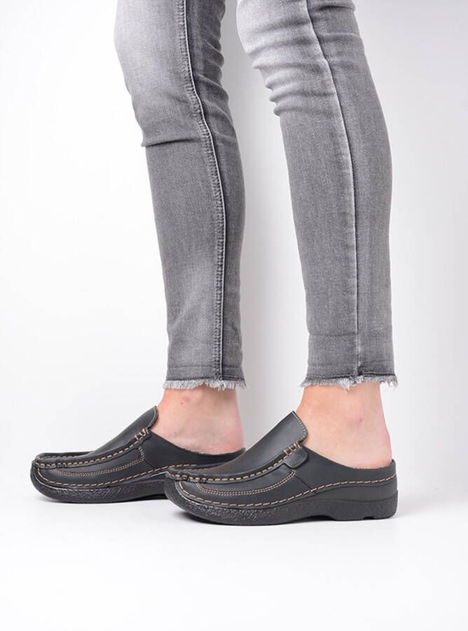 Wolky Comfortschoenen Roll Slide Vegan zwart