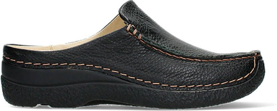 Wolky Klompen 06250 Seamy Slide 70000 zwart geprint leer - Foto 3