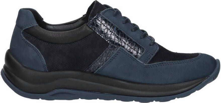 Wolky Veterschoenen Comrie blauw combi leer