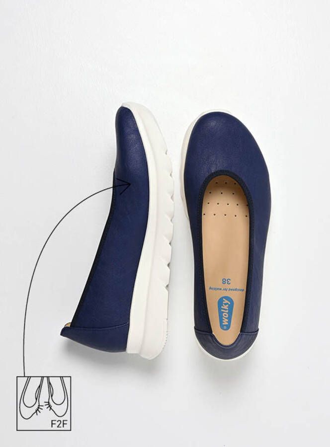 Wolky Dames Ballerina's 02126 Snallerina F2F Blauw