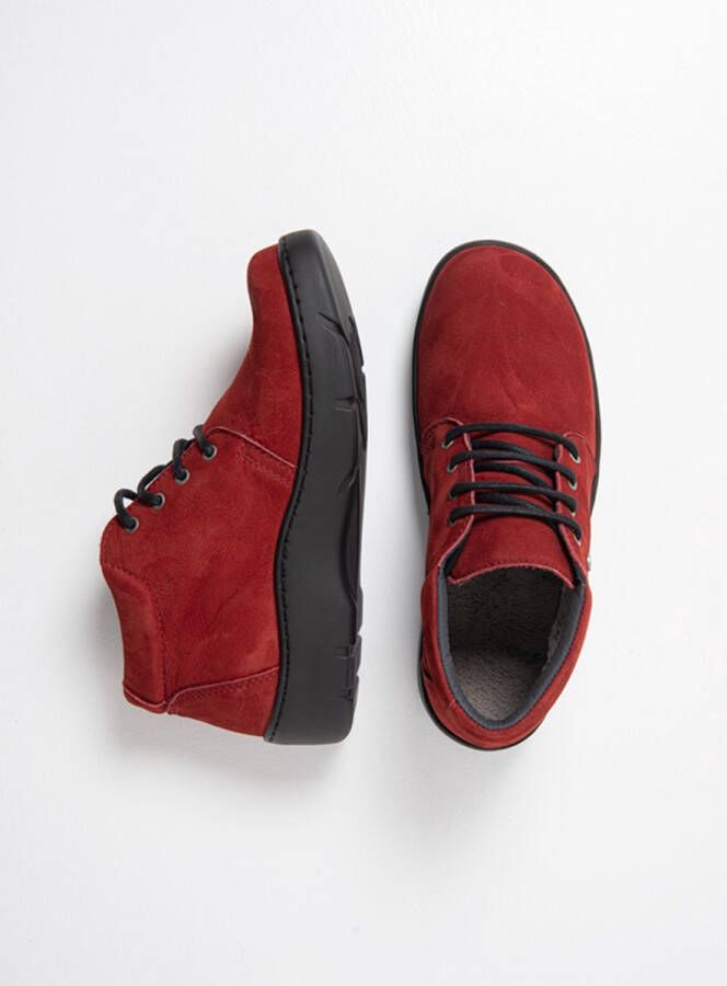 Wolky Dames Hoge veterschoenen 03255 Tarda XW-WR rood