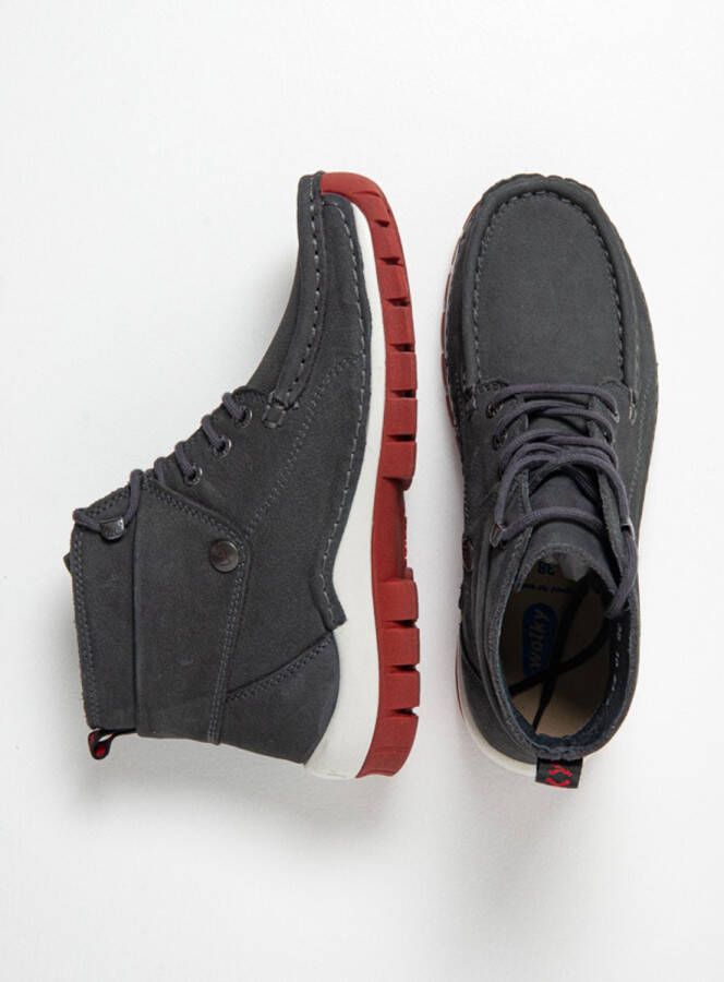 Wolky Dames Hoge veterschoenen 04725 Jump Donkergrijs
