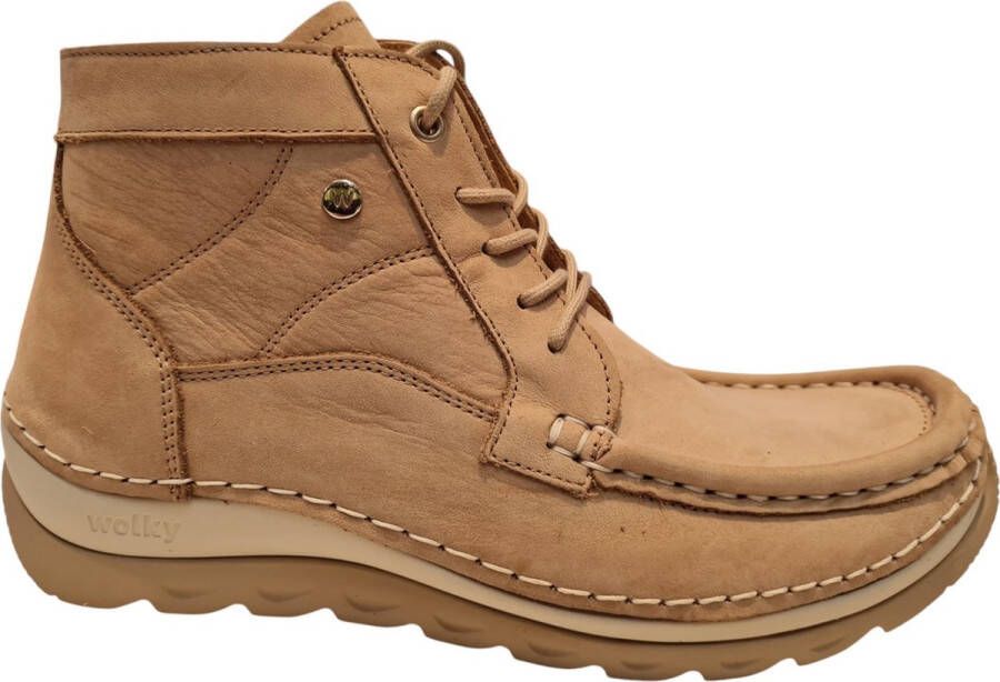 Wolky Dames Hoge veterschoenen Salado kaki nubuck