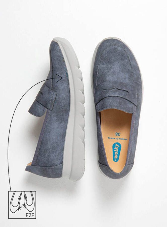 Wolky Dames Instappers 02127 Snoafer F2F Lichtblauw