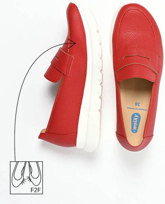 Wolky Dames Instappers 02127 Snoafer F2F Rood