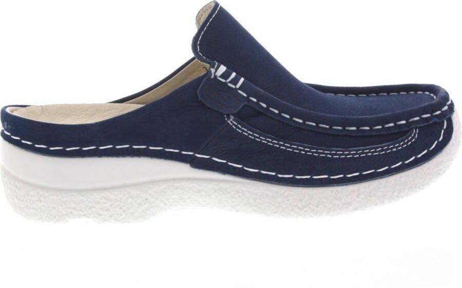 Wolky Dames Slippers 0620211-820 Roll Slide Antique Jeansblauw