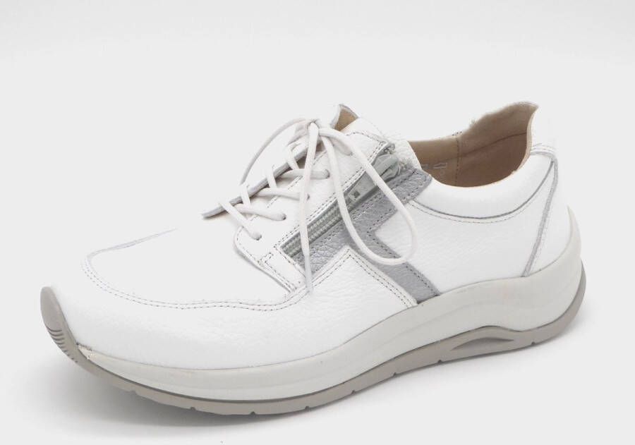 Wolky Comfortabele Leren Sneaker met Metallic Accents White Dames