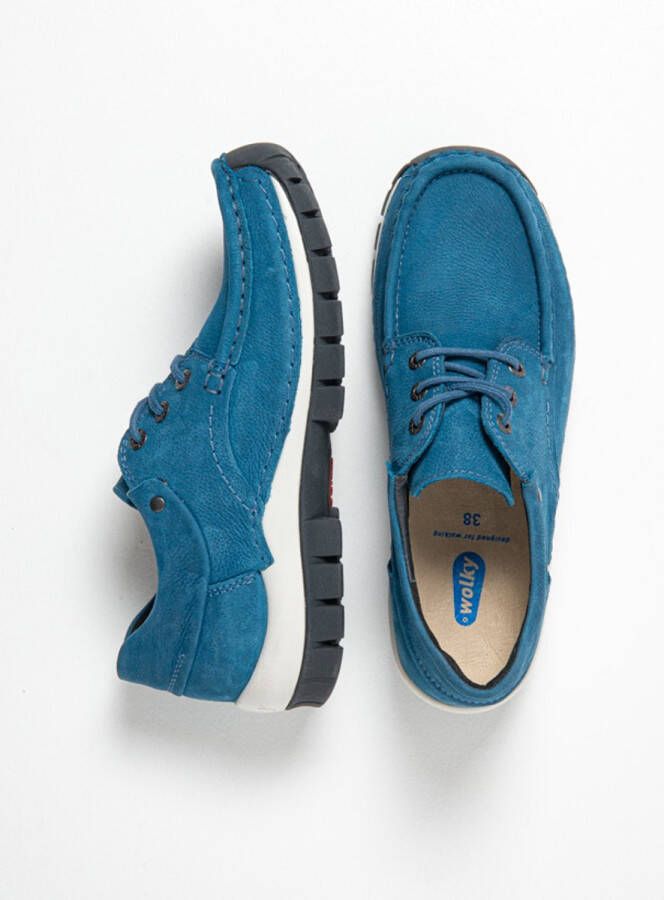 Wolky Dames Veterschoenen 04726 Fly Blauw