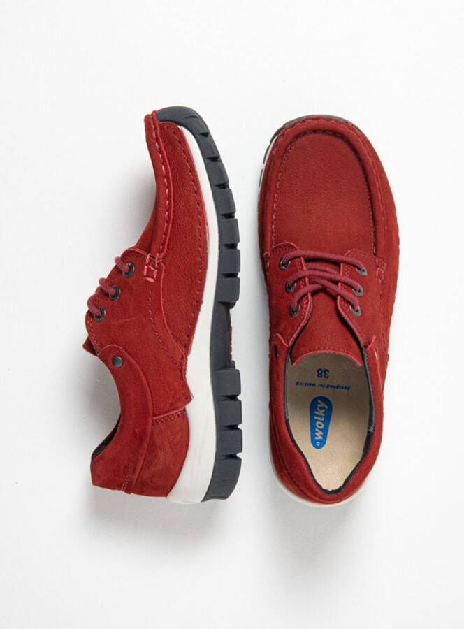 Wolky Dames Veterschoenen 04726 Fly Rood