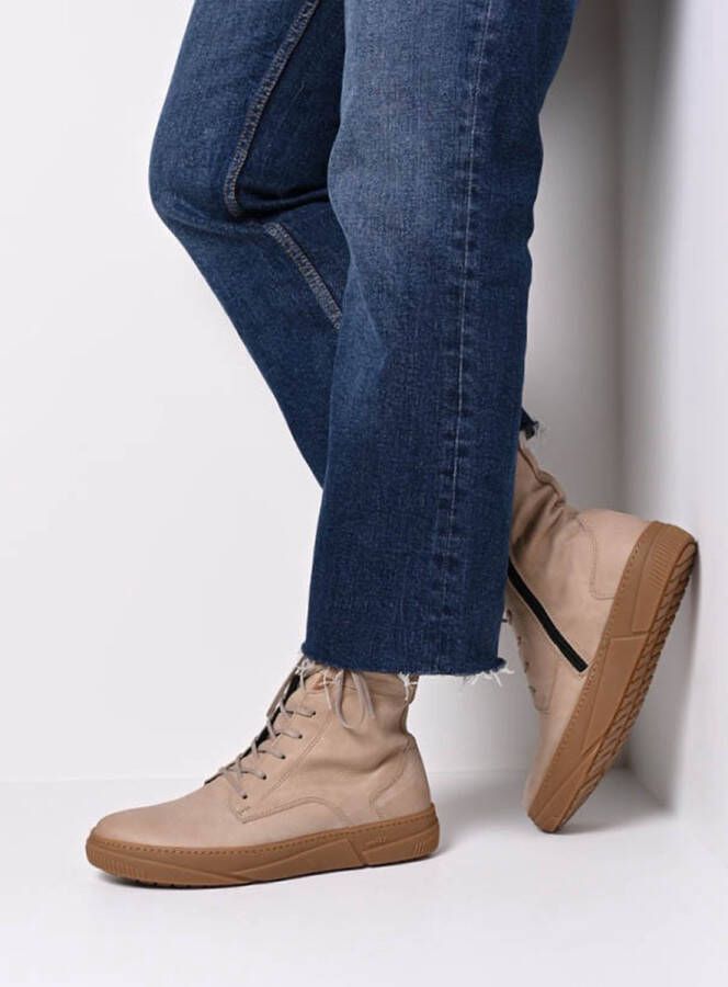 Wolky Hoge veterschoenen Check safari nubuck