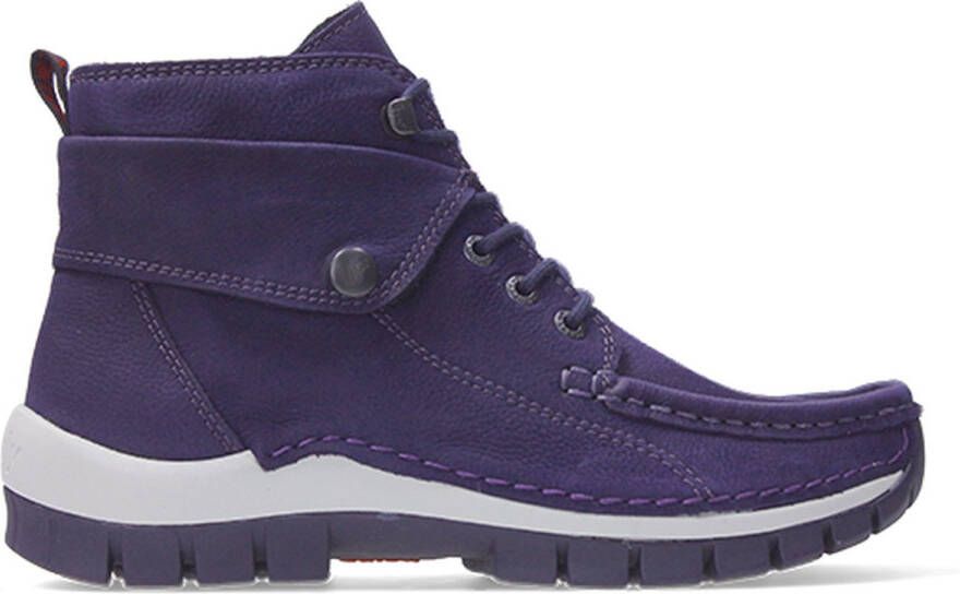 Wolky Hoge veterschoenen Jump paars nubuck