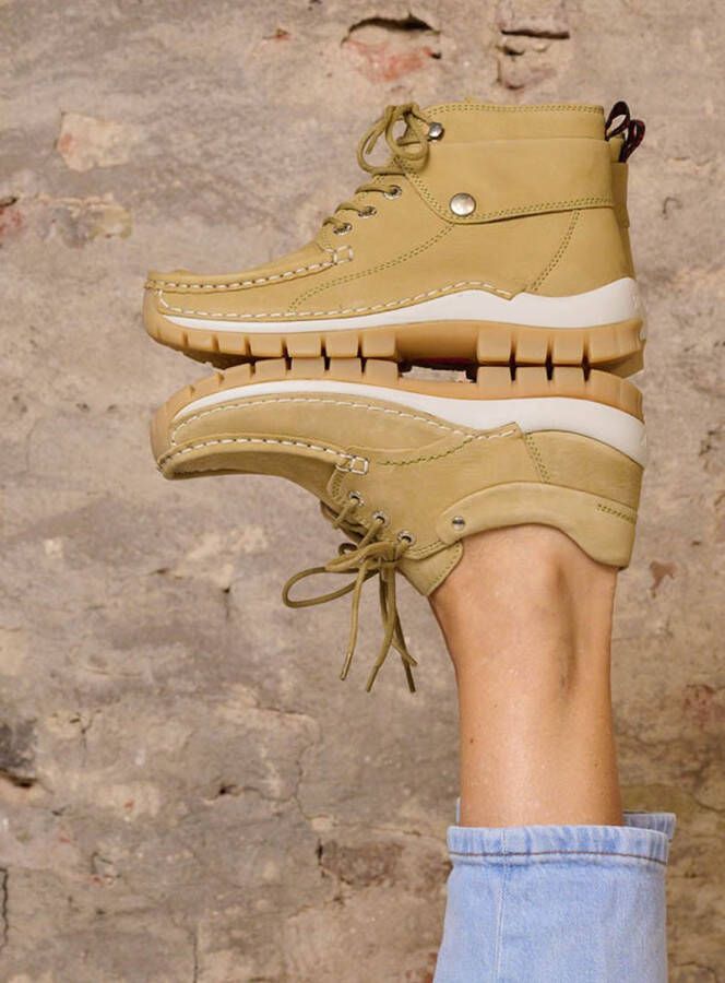 Wolky Hoge veterschoenen Jump Summer lichtgroen nubuck