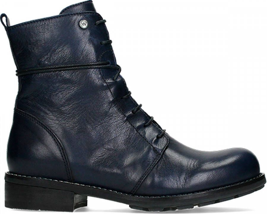 Wolky Hoge veterschoenen Murray blauw leer