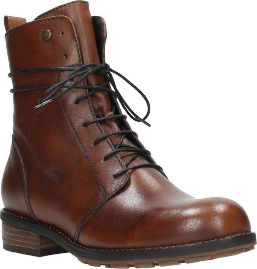 Wolky Hoge veterschoenen Murray cognac leer