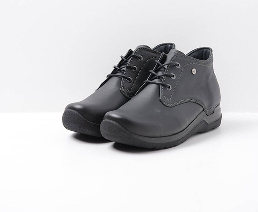 Wolky Hoge veterschoenen Truth HV zwart leer