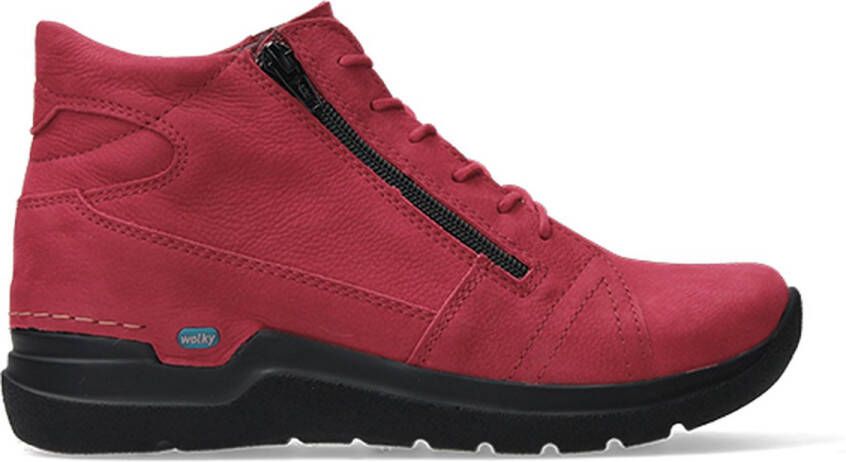 Wolky Hoge veterschoenen Why bordeauxrood nubuck